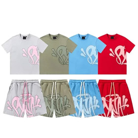 Syna Świat pianka list druk przypadkowy krótki rękaw T-shirt szorty zestaw-2873