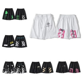 Off-White Solid nadrukowane sportowe szorty-2877