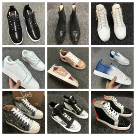 Christian Louboutin lekkie, antypoślizgowe, wzmacniające wysokość błyszczące skórzane buty tenisowe