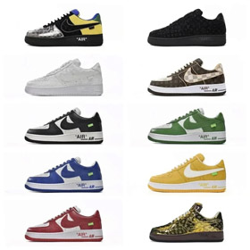 Nike LOUIS VUITTON Air Force 1 Niskie Casual Niskie topy Modne Sneakers-2919