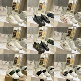 Valentino skóra koronka-up niski top casual mody buty tenisowe-2939